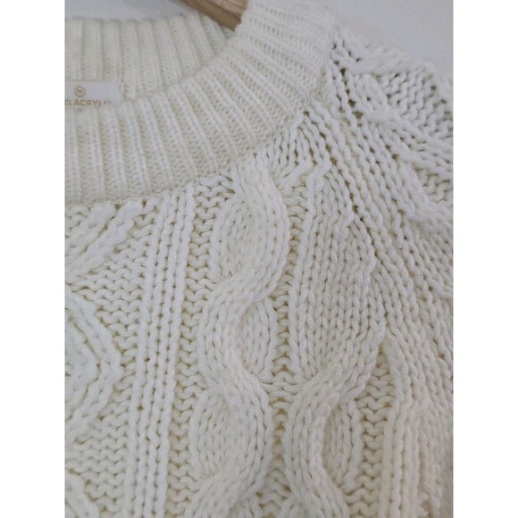 Vintage Kings Road Sweater Mens Medium Ivory Chunky Crew Neck Grandpa 90s 80s - Picture 7 of 10
